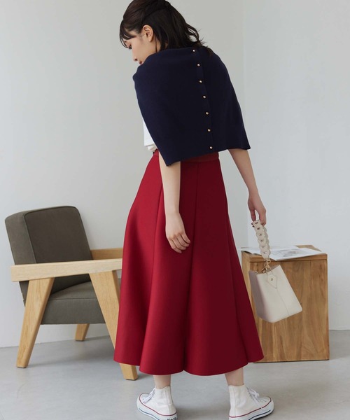 Edit Sheen（エディットシーン）の「ボンディングフレアスカート（スカート・レディース・レッド/ネイビー/ブラック・M）」の11枚目の写真