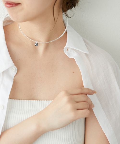 PAPILLONNER（パピヨネ）の「ビーズチョーカー（チョーカー・レディース・クリア/ブルー・FREE）」の9枚目の写真