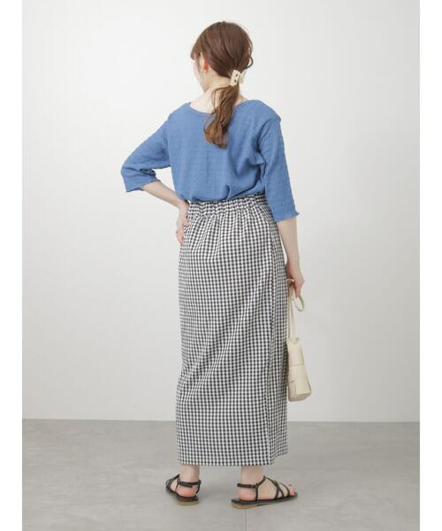 ehka sopo（エヘカソポ）の「ギンガムチェックナロースカート（スカート・レディース・キャメル/グリーン/ブラック・ﾌﾘ-）」の22枚目の写真