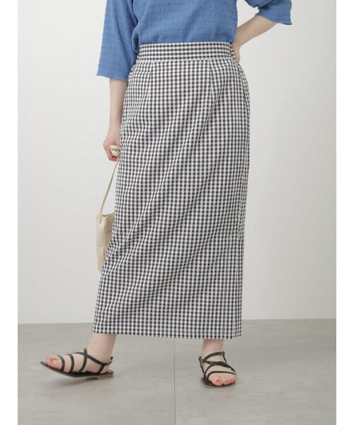 ehka sopo（エヘカソポ）の「ギンガムチェックナロースカート（スカート・レディース・キャメル/グリーン/ブラック・ﾌﾘ-）」の19枚目の写真