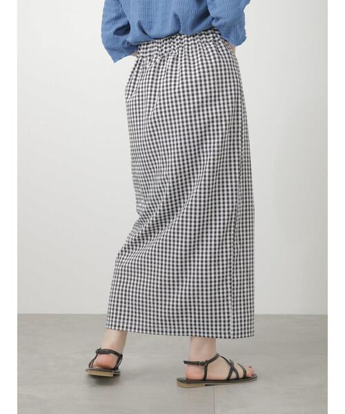 ehka sopo（エヘカソポ）の「ギンガムチェックナロースカート（スカート・レディース・キャメル/グリーン/ブラック・ﾌﾘ-）」の18枚目の写真