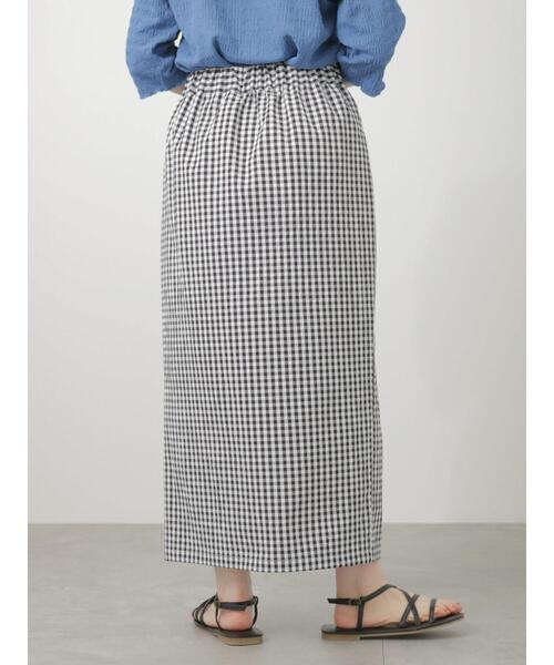 ehka sopo（エヘカソポ）の「ギンガムチェックナロースカート（スカート・レディース・キャメル/グリーン/ブラック・ﾌﾘ-）」の17枚目の写真