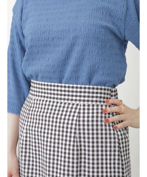 ehka sopo（エヘカソポ）の「ギンガムチェックナロースカート（スカート・レディース・キャメル/グリーン/ブラック・ﾌﾘ-）」の16枚目の写真