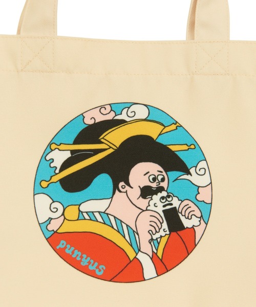 PUNYUS（プニュズ）の「芸者ランチトートバッグ（トートバッグ・レディース・アイボリー/ブラック・FREE）」の3枚目の写真