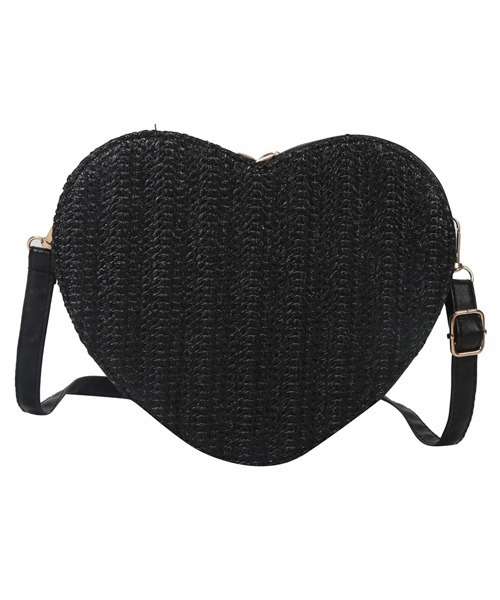Pochi Pouch(ポチポーチ)の「Pochi Pouch/2way ミニ ハートデザイン わら編み ショルダーバッグ(ショルダーバッグ・レディース・ブラック/ホワイト/ブラウン/ベージュ・FREE)」の9枚目の写真