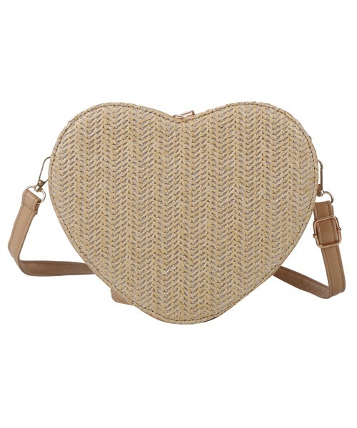Pochi Pouch(ポチポーチ)の「Pochi Pouch/2way ミニ ハートデザイン わら編み ショルダーバッグ(ショルダーバッグ・レディース・ブラック/ホワイト/ブラウン/ベージュ・FREE)」の14枚目の写真