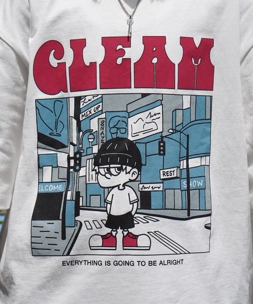 Roo(ルー)の「【Roo / ルー】自撮りイラスト / フロントプリント ビッグシルエット半袖リンガーTシャツ カットソー(Tシャツ/カットソー・メンズ・ホワイト/ブラック/チャコールグレー/ホワイト系その他/ブラック系その他/ホワイト系その他2・M/L)」の16枚目の写真