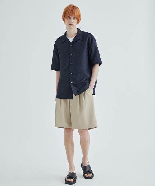 STUDIOUS(ステュディオス)の「ベルテッドワイドショーツ(スラックス・メンズ・ブラック/ベージュ・3/1/2)」の14枚目の写真