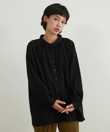 On One's Own 畝織り長袖ワイドブラウスゆったりサイズ