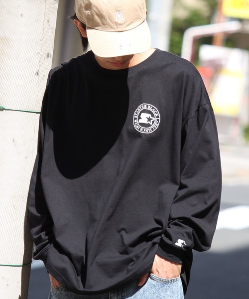 STARTER BLACK LABEL(スターターブラックレーベル)の「【STARTER /スターター】サークル発泡プリント ロングスリーブTシャツ(Tシャツ/カットソー・メンズ・ホワイト/グリーン/ブラック・M/L/XL)」の9枚目の写真