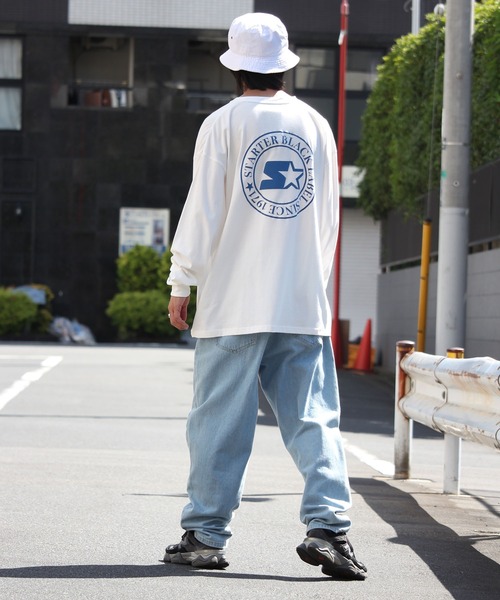 STARTER BLACK LABEL(スターターブラックレーベル)の「【STARTER /スターター】サークル発泡プリント ロングスリーブTシャツ(Tシャツ/カットソー・メンズ・ホワイト/グリーン/ブラック・M/L/XL)」の8枚目の写真