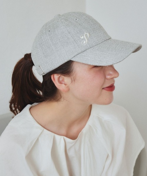 ツイードキャップ グレー 1刺繍 RUS-629901.jpg
