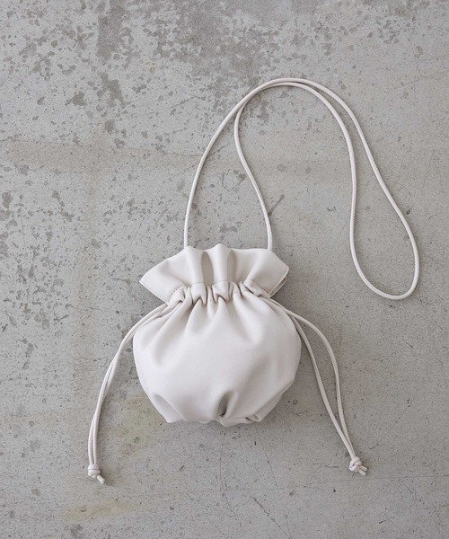 enof twill mini bag White　ツイルミニバッグ　巾着 enof twill mini bag White ツイルミニバッグ 巾着 - メルカリ