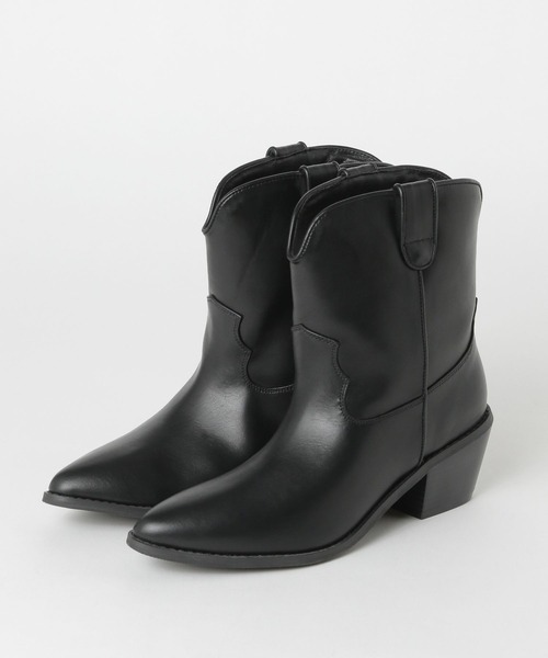 LAKOLE(ラコレ)の「ショートウエスタンブーツ / 969389(ブーツ・レディース・ブラック/ブラウン・MEDIUM/LARGE)」の4枚目の写真