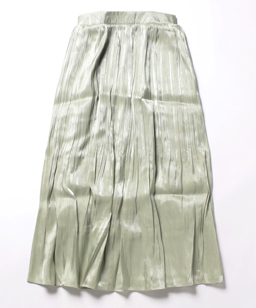 REAL CUBE（リアルキューブ）の「シャイニー消しプリーツスカート（スカート・レディース・ラベンダー/ミント・M）」の2枚目の写真