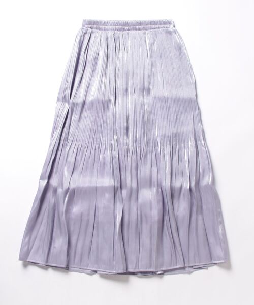 REAL CUBE（リアルキューブ）の「シャイニー消しプリーツスカート（スカート・レディース・ラベンダー/ミント・M）」の3枚目の写真