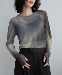 アート柄シアーインナー