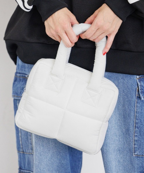 PBLIM(ページボーイリム)の「PBLIM/ナイロンナカワタミニバック(ハンドバッグ・レディース・ホワイト/ブラック/ライム・FREE)」の5枚目の写真