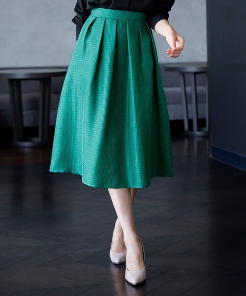 【セール】【洗える】フレアツイードスカート(スカート)|Tiaclasse(ティアクラッセ) 【セール】【洗える】フレアツイードスカート(スカート)|Tiaclasse(ティアクラッセ)