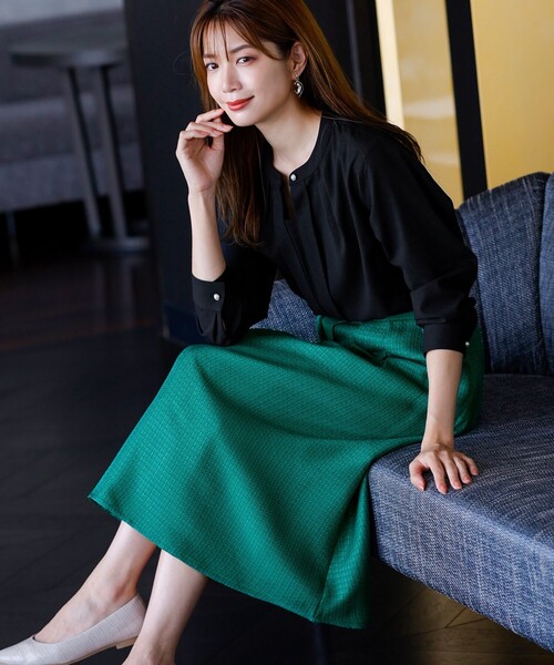 【セール】【洗える】フレアツイードスカート(スカート)|Tiaclasse(ティアクラッセ) 【セール】【洗える】フレアツイードスカート(スカート)|Tiaclasse(ティアクラッセ)