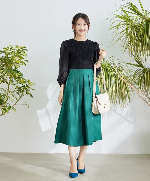 【セール】【洗える】フレアツイードスカート(スカート)|Tiaclasse(ティアクラッセ) 【セール】【洗える】フレアツイードスカート(スカート)|Tiaclasse(ティアクラッセ)