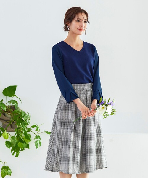 【セール】【洗える】フレアツイードスカート(スカート)|Tiaclasse(ティアクラッセ) 【セール】【洗える】フレアツイードスカート(スカート)|Tiaclasse(ティアクラッセ)