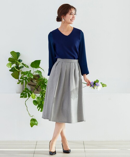 【セール】【洗える】フレアツイードスカート(スカート)|Tiaclasse(ティアクラッセ) 【セール】【洗える】フレアツイードスカート(スカート)|Tiaclasse(ティアクラッセ)