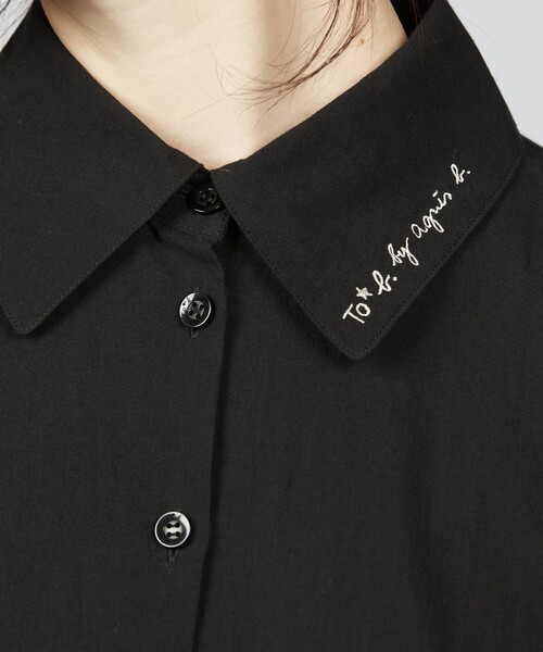 To b. by agnes b.(トゥービーバイアニエスベー)の「【Outlet】ロゴエンブカラーシャツ(シャツ/ブラウス・レディース・ブラック・36/40/38)」の8枚目の写真