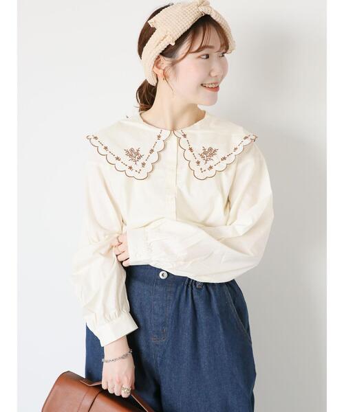 ehka sopo（エヘカソポ）の「刺繍襟ブラウス（シャツ/ブラウス・レディース・キナリ/オフホワイト・F）」の15枚目の写真