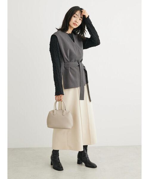 Green　Parks（グリーンパークス）の「・KOSSO　RECOラウンド2WAYボストンバッグ（エコバッグ/サブバッグ・レディース・グレイッシュベージュ/ブラック/グリーン・FREE）」の5枚目の写真