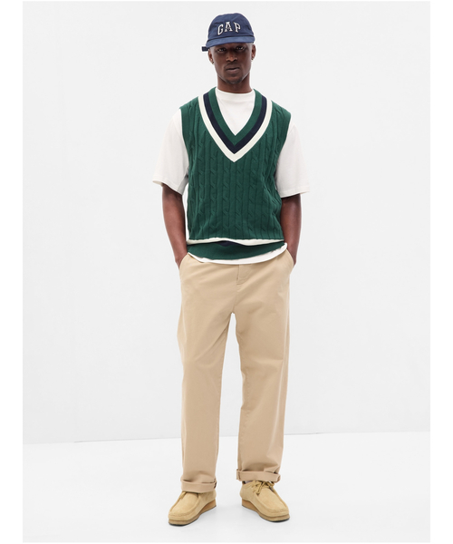 GAP(ギャップ)の「ケーブルニット セーターベスト(ユニセックス)(ベスト・メンズ・ネイビー/グリーン/アイボリー・XL/S/XS/M/L)」の8枚目の写真