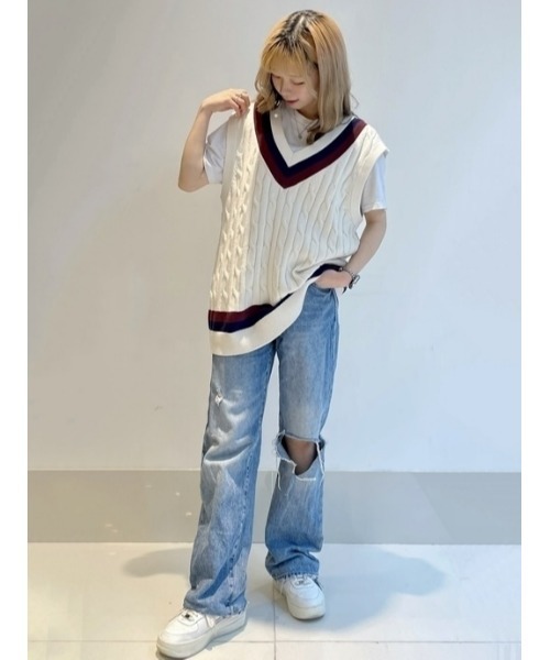 GAP(ギャップ)の「ケーブルニット セーターベスト(ユニセックス)(ベスト・メンズ・ネイビー/グリーン/アイボリー・XL/S/XS/M/L)」の10枚目の写真
