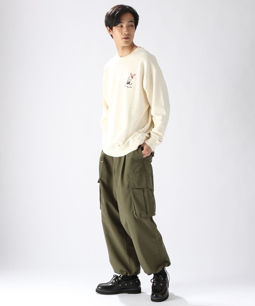 niko and...（ニコアンド）の「オガワナツミコラボプルオーバー（スウェット・メンズ・オフホワイト/チャコール/パープル・MEDIUM/LARGE）」の5枚目の写真