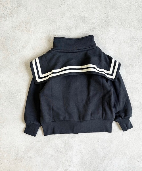 BIG FIELD（ビッグフィールド）の「セーラージップスウェット（90～150cm）（スウェット・キッズ・グレー/ブラック・130/140/150/90/100/110/120）」の8枚目の写真