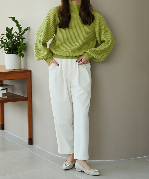 ニット セーター ハイネックボリュームスリーブニット MO33N04 レディース ハイネックボリュームスリーブニット MO33N04（ニット/セーター