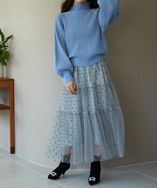 ニット セーター ハイネックボリュームスリーブニット MO33N04 レディース ORiental TRaffic ニット セーター ハイネックボリューム