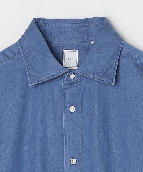 SHIPS(シップス)の「SHIPS: ウォッシュド インディゴ 無地 シャツ(シャツ/ブラウス・メンズ・ネイビー・X-LARGE/LARGE)」の14枚目の写真