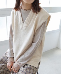 Crisp | Vネックルーズニットベスト(ベスト)