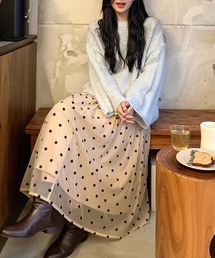 SETUP7 | 【SETUP7】ドットフレアロングスカート KNF037(スカート)