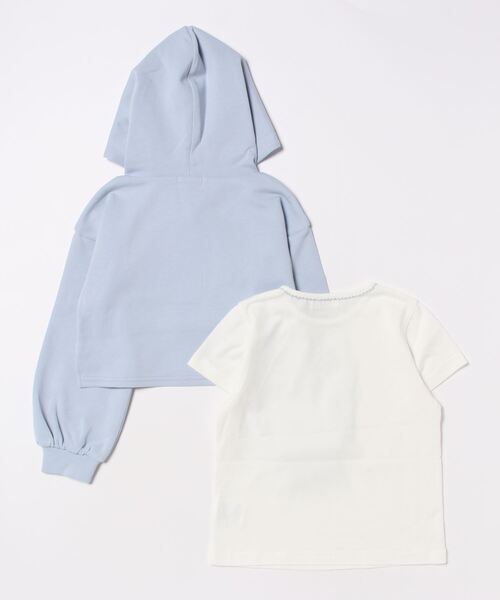 mezzo piano（メゾピアノ）の「短丈パーカー＆半袖Tシャツセット