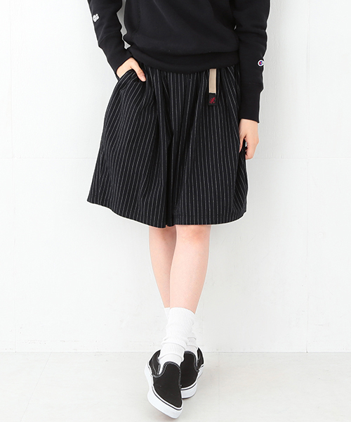 Gramicci（グラミチ）の「GRAMICCI / ネル フレアスカート（スカート・レディース・グレー/ベージュ/ストライプ・ONE SIZE）」の3枚目の写真