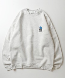 ガールイラストワンポイント刺繍 ビッグシルエット 裏起毛プルオーバースウェット カットソー ユニセックス【ILL'S】