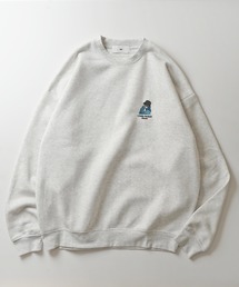 ガールイラストワンポイント刺繍 ビッグシルエット 裏起毛プルオーバースウェット カットソー ユニセックス【ILL'S】