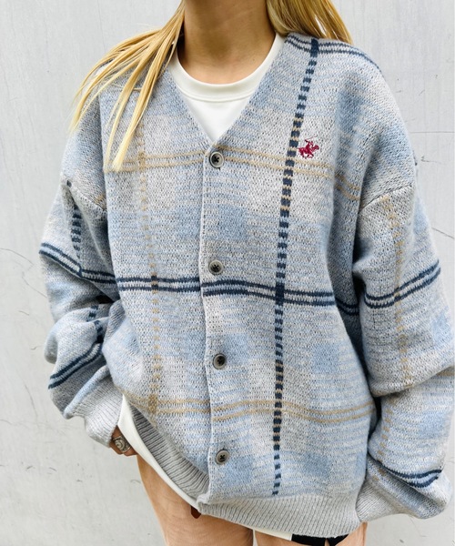 BEVERLY HILLS POLO CLUB(ビバリーヒルズポロクラブ)の「BEVERLY HILLS POLO CLUB/ビバリーヒルズポロクラブ / モヘアタッチニットチェックカーデ_4487-2751(ニット/セーター・レディース・ネイビー/ブルー/ブラウン/マスタード/オレンジ/ピンク/チャコールグレー/ラベンダー・X-LARGE)」の17枚目の写真