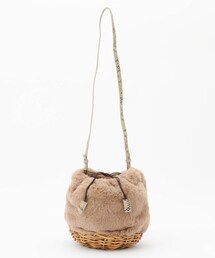 Cachellier バケツ型カゴ×フェイクファーショルダーバッグ