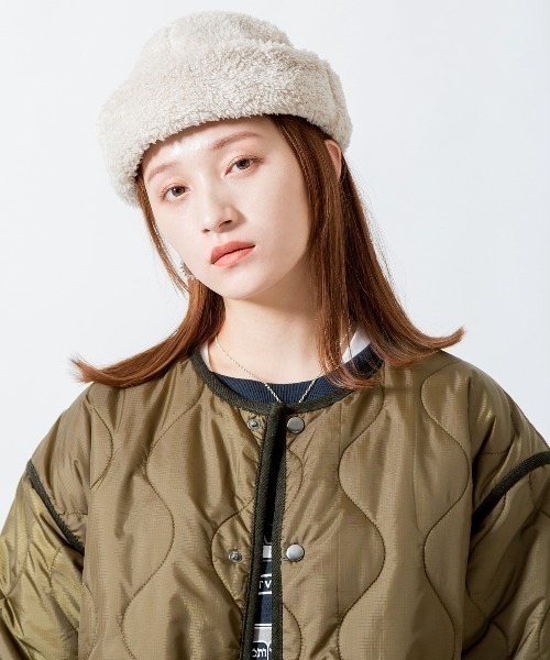 halo commodity（ハロ　コモディティー）の「[HALO COMMODITY/ハロ コモディティー] KUNA ボアフリースキャップ（ハット・レディース・ダークグレー/モカ/アイボリー・F）」の5枚目の写真