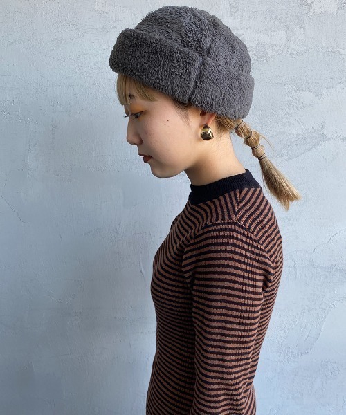 halo commodity（ハロ　コモディティー）の「[HALO COMMODITY/ハロ コモディティー] KUNA ボアフリースキャップ（ハット・レディース・ダークグレー/モカ/アイボリー・F）」の18枚目の写真