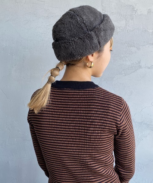 halo commodity（ハロ　コモディティー）の「[HALO COMMODITY/ハロ コモディティー] KUNA ボアフリースキャップ（ハット・レディース・ダークグレー/モカ/アイボリー・F）」の20枚目の写真