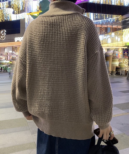 WESTBOY（ウエストボーイ）の「ルーズシルエット ハーフジップ ハイネックニット WO23W3TP01【WB ORIGINALS】（ニット/セーター・メンズ・ホワイト/ブラック・XL/M/L）」の16枚目の写真