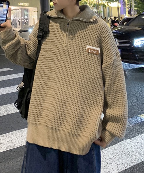 WESTBOY（ウエストボーイ）の「ルーズシルエット ハーフジップ ハイネックニット WO23W3TP01【WB ORIGINALS】（ニット/セーター・メンズ・ホワイト/ブラック・XL/M/L）」の17枚目の写真